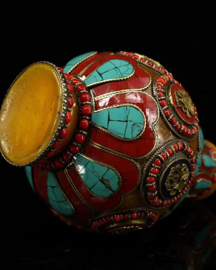 Yellow Jambhala FORTUNE Eight Auspicious Bottle for Eliminating Poverty