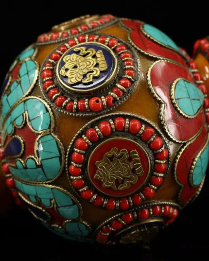 Yellow Jambhala FORTUNE Eight Auspicious Bottle for Eliminating Poverty