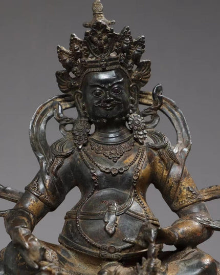 Yellow Jambhala FORTUNE Tibetan Bronze Statue for Eliminating Poverty