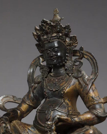 Yellow Jambhala FORTUNE Tibetan Bronze Statue for Eliminating Poverty