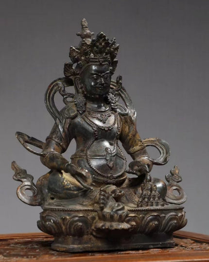 Yellow Jambhala FORTUNE Tibetan Bronze Statue for Eliminating Poverty