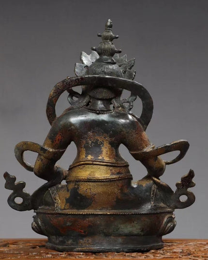 Yellow Jambhala FORTUNE Tibetan Bronze Statue for Eliminating Poverty