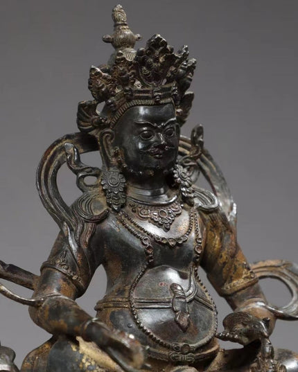 Yellow Jambhala FORTUNE Tibetan Bronze Statue for Eliminating Poverty