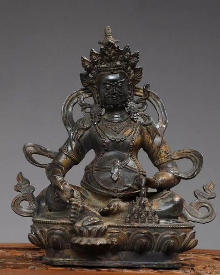 Yellow Jambhala FORTUNE Tibetan Bronze Statue for Eliminating Poverty