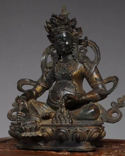 Yellow Jambhala FORTUNE Tibetan Bronze Statue for Eliminating Poverty