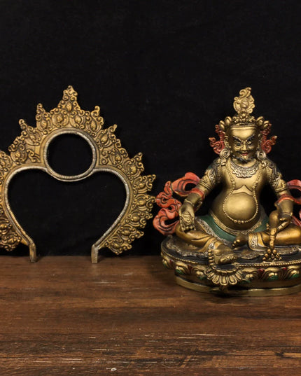 Yellow Jambhala FORTUNE Tibetan Statue for Eliminating Poverty
