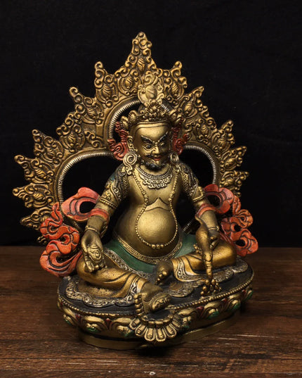 Yellow Jambhala FORTUNE Tibetan Statue for Eliminating Poverty