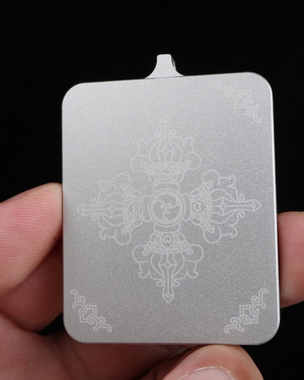 Hand-Painted Thangka Pendant of Zakirum with Titanium Steel Case