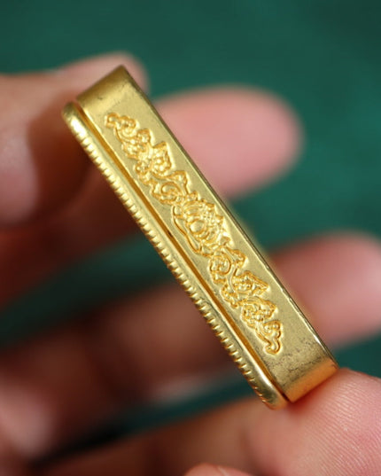 Zakirum Tibetan Thangka Pendant with Gold Outlines