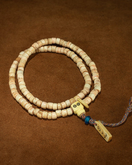Mantra of Completion – 19th Century 108-Bead Bone Mala Necklace