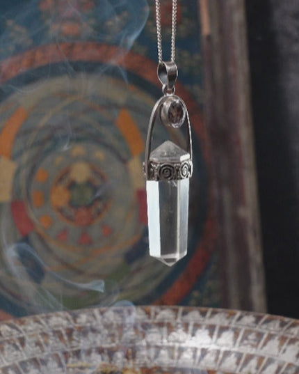 Clear Quartz Sterling Silver Pendant