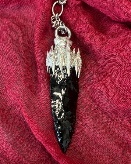 Obsidian Power Spiritual Pendulum Pendant - Protective Energy, Handcrafted Black Obsidian Necklace
