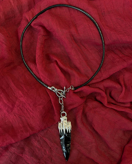 Obsidian Power Spiritual Pendulum Pendant - Protective Energy, Handcrafted Black Obsidian Necklace