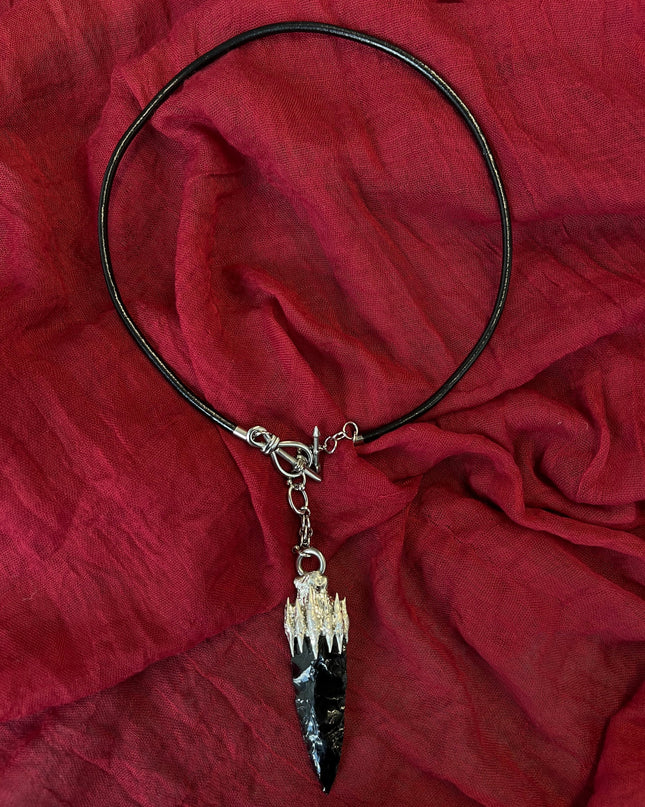 Obsidian Power Spiritual Pendulum Pendant - Protective Energy, Handcrafted Black Obsidian Necklace