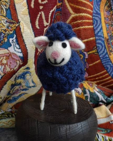 Charming Yak Wool Felted Sheep Figurine