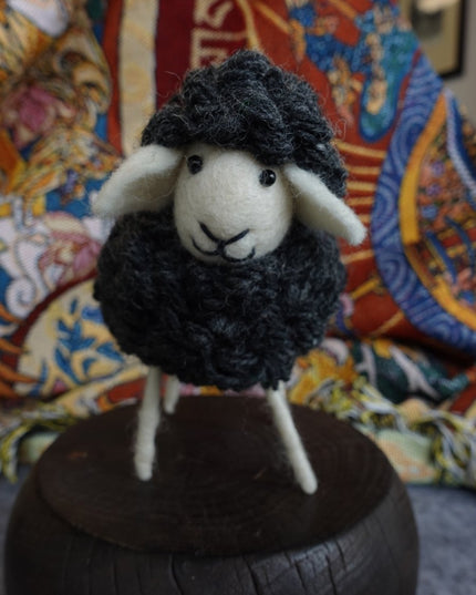 Charming Yak Wool Felted Sheep Figurine