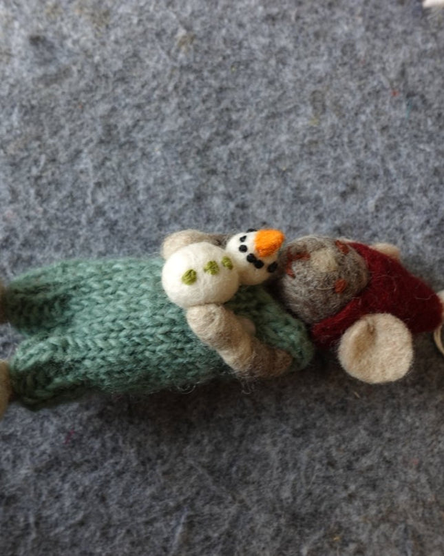 Cozy Handcrafted Yak Wool Mouse Figurines