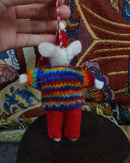Cozy Handcrafted Yak Wool Mouse Figurines