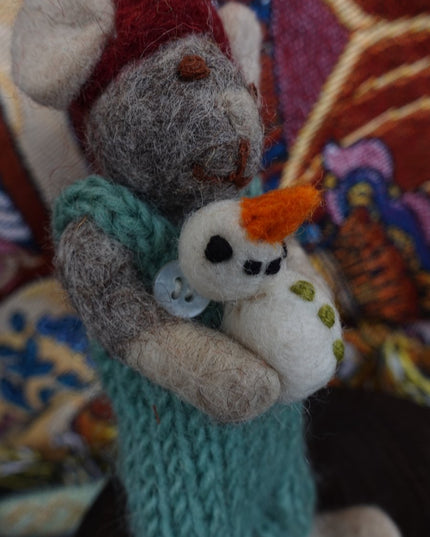 Cozy Handcrafted Yak Wool Mouse Figurines