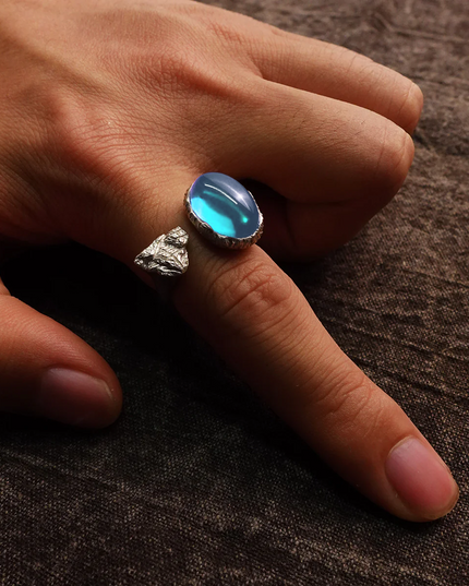 KAILASH ENERGY Chakra Awakening Ring Seven Chakra Gemstone Sterling Silver Adjustable