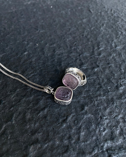 Sterling Silver & Amethyst Wealth Goddess Zakirum Necklace
