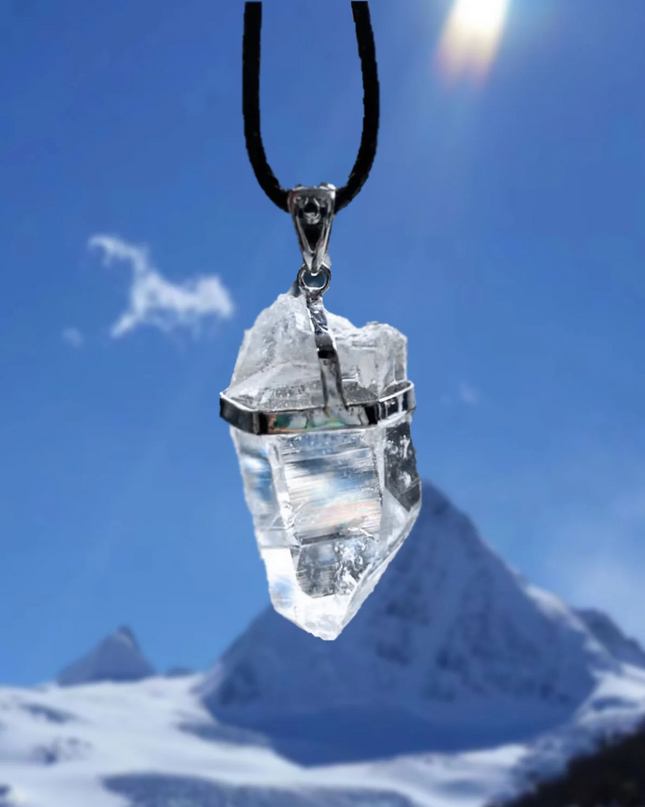 Healing Breath of Life Clear Quartz Sterling Silver Pendants