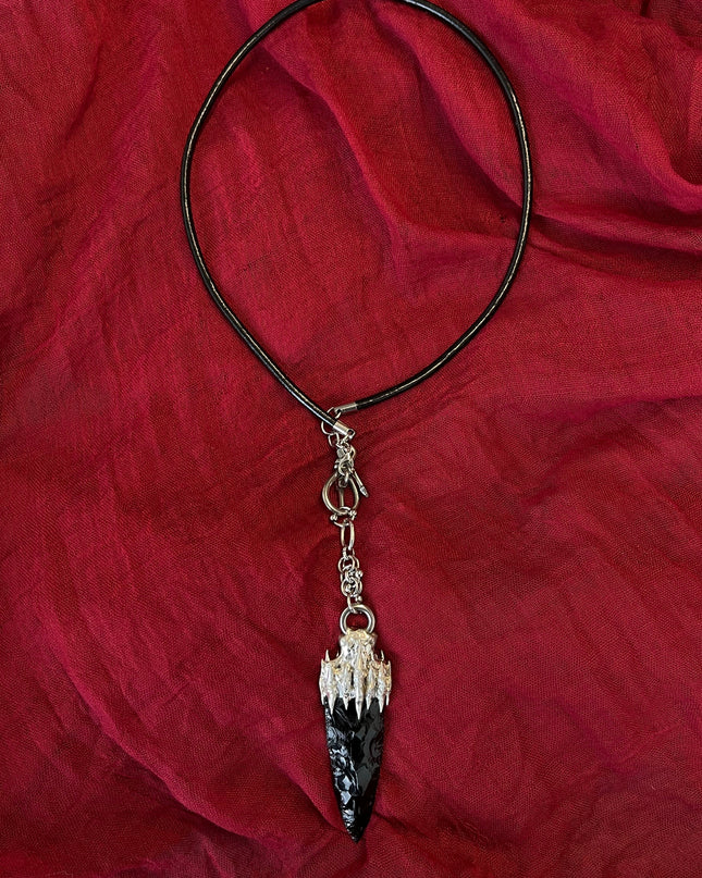 Obsidian Power Spiritual Pendulum Pendant - Protective Energy, Handcrafted Black Obsidian Necklace