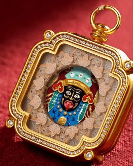 Hand-Painted 3D Tsa-Tsa Pendant Necklace: Zakirum Sacred Relief