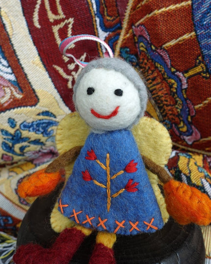 Handcrafted Yak Wool Angel Doll - Whimsical Charm and Handcrafted Perfection