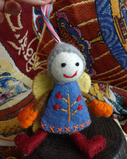 Handcrafted Yak Wool Angel Doll - Whimsical Charm and Handcrafted Perfection