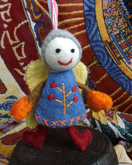 Handcrafted Yak Wool Angel Doll - Whimsical Charm and Handcrafted Perfection