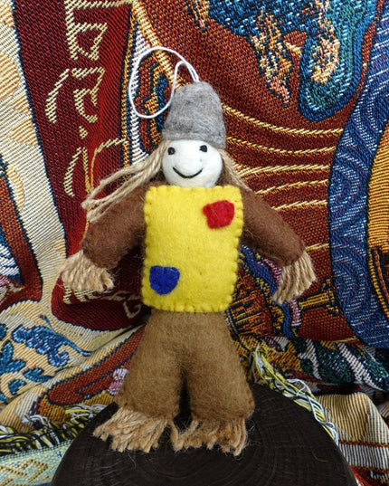 Handcrafted Yak Wool Felted Doll – A Whimsical Display of Craftsmanship and Charm