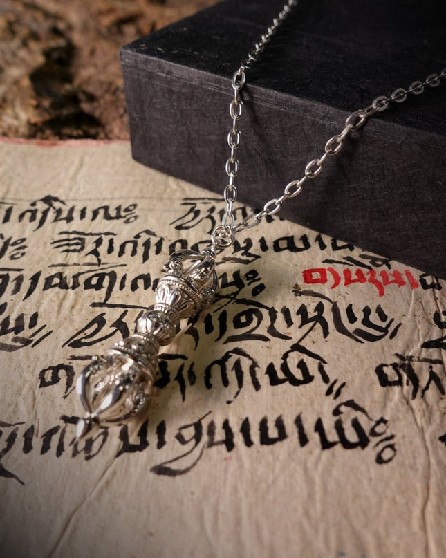Pure Silver Vajra Symbol of Inner Strength and Spiritual Defense