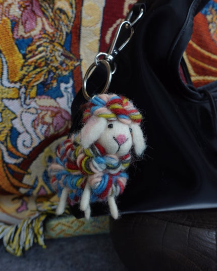 Rainbow Wool Sheep Ornament