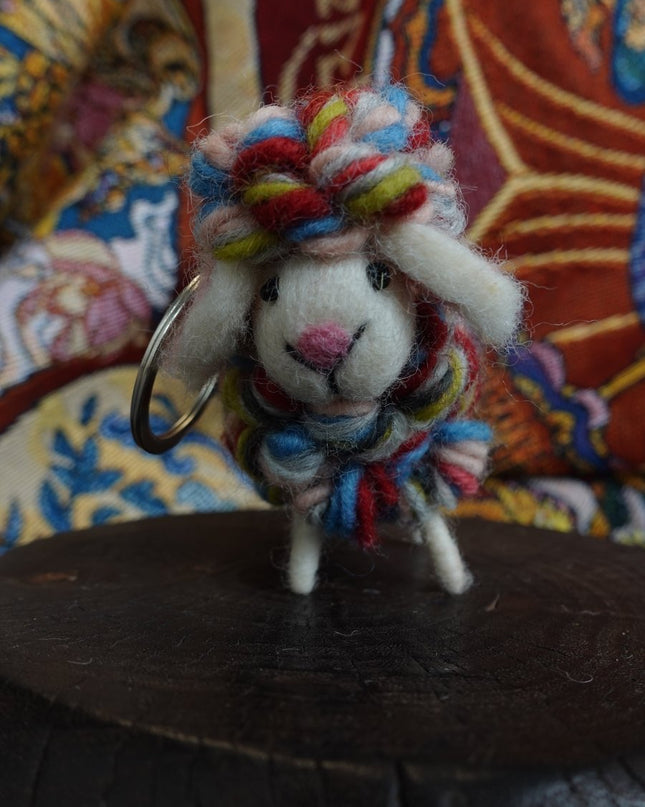 Rainbow Wool Sheep Ornament