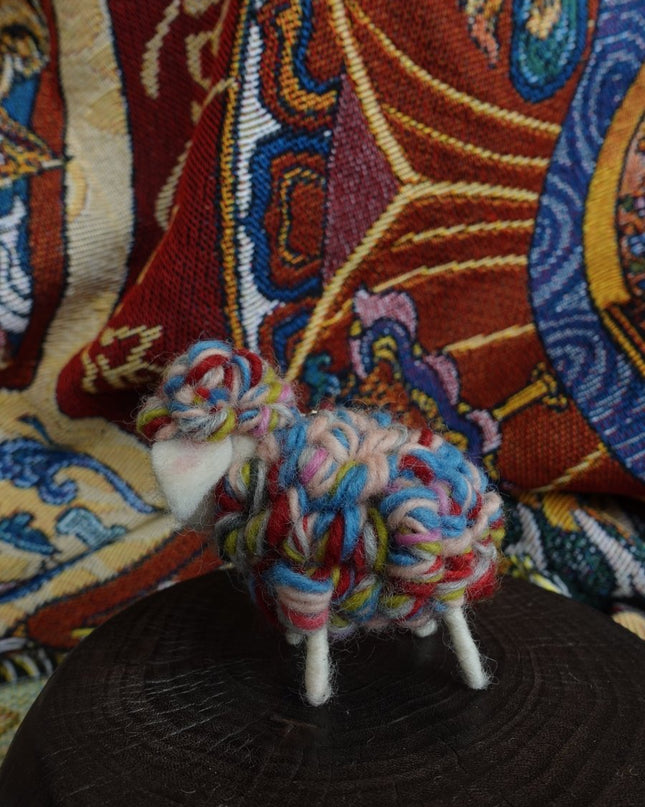 Rainbow Wool Sheep Ornament