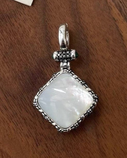 Sterling Silver & Mother-of-pearl Zakirum Tibetan Wealth Goddess Pendant