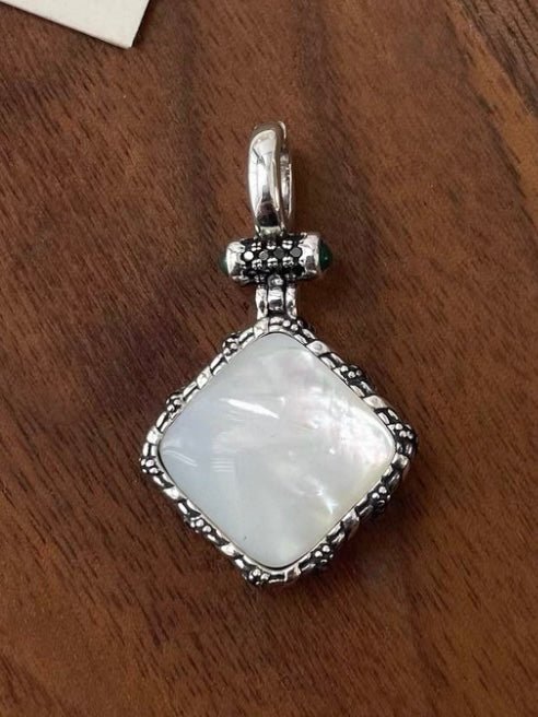 Sterling Silver & Mother-of-pearl Zakirum Tibetan Wealth Goddess Pendant