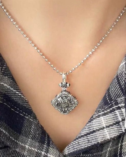Sterling Silver & Mother-of-pearl Zakirum Tibetan Wealth Goddess Pendant