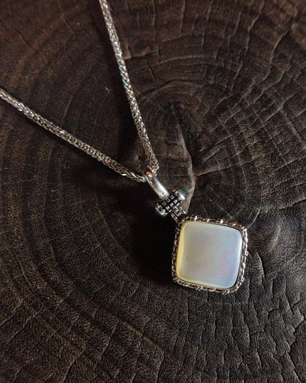 Sterling Silver & Mother-of-pearl Zakirum Tibetan Wealth Goddess Pendant